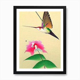 Hummingbird Japanese Ukiyo E Style Art Print