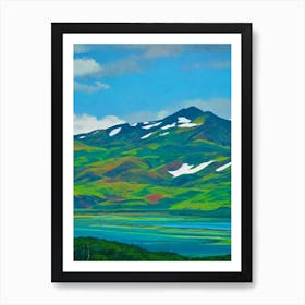 Tierra Del Fuego National Park Argentina Blue Oil Painting 1  Art Print