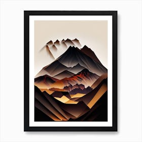 Bromo Tengger Semeru National Park Indonesia Cut Out Paper Art Print