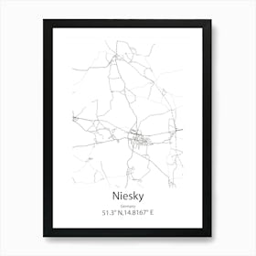 Niesky,Germany Minimalist Map Art Print