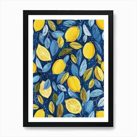 Seamless Pattern With Lemons Art Print