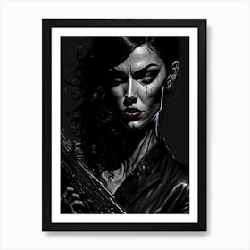 Comic Crime Noir Woman Portrait (7) Art Print