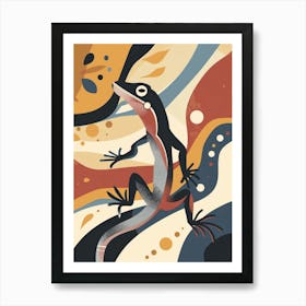 Anoles Lizard Abstract Modern Illustration 4 Art Print