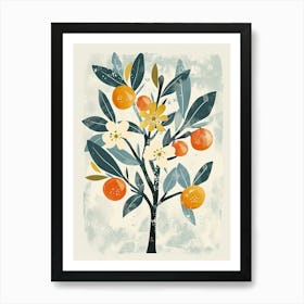 Orange Tree Flat Illustration 3 Art Print