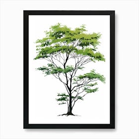 Hemlock Tree Pixel Illustration 1 Art Print