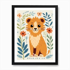 Baby Animal Illustration  Lion 1 Art Print