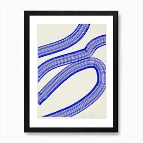 Abstract Blue Stripes Art Print