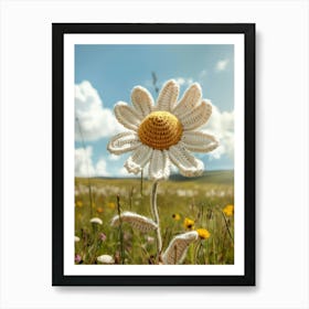 Daisies Knitted In Crochet 3 Art Print