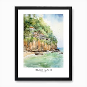 Phuket Island 2 Watercolour Travel Poster Art Print