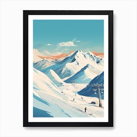 Gudauri   Georgia, Ski Resort Illustration 0 Simple Style Art Print