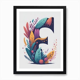 Colorful Letter E Illustration 96 Art Print