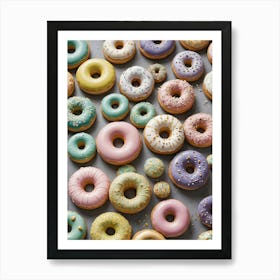 Colourful Pastel Donuts Art Print