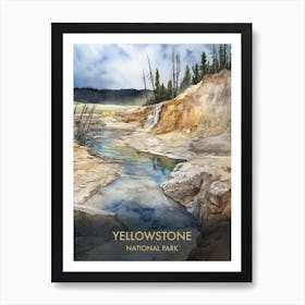 Yellowstone Park Watercolour 2 Art Print