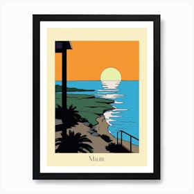 Poster Of Minimal Design Style Of Malibu California, Usa 4 Art Print