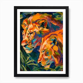 Transvaal Lion Rituals Fauvist Painting 3 Art Print