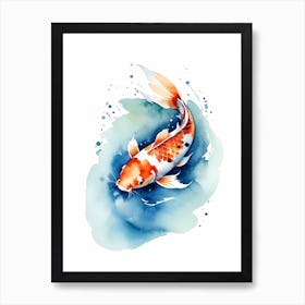 Koi Fish Watercolor Painting (23) Art Print