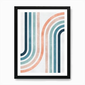 Boho lines and circles 3 Art Print