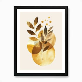 Golden Leaves Canvas Print 2 Art Print