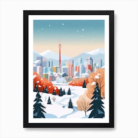 Retro Winter Illustration Vancouver Canada Art Print