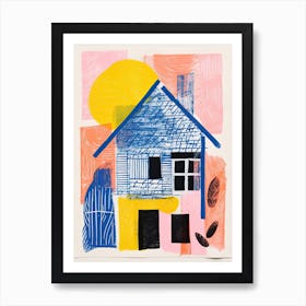 A House In Cape Cod, Abstract Risograph Style 4 Art Print