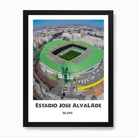 Estadio Jose Alvalade, Football, Stadium, Soccer, Art, Wall Print Art Print