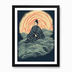 Female Samurai Onna Musha Illustration 5 Art Print