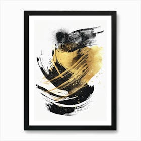 Gold And Black Abstract Painting 46 Art Print