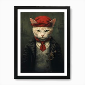 Gangster Cat Japanese Bobtail 3 Art Print