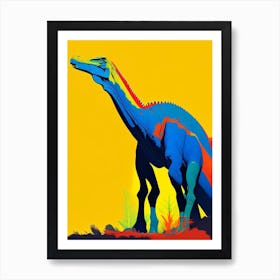Saurophaganax 1 Primary Colours Dinosaur Art Print