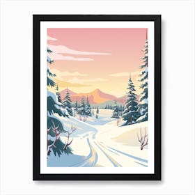 Vintage Winter Travel Illustration Lapland Finland 5 Art Print