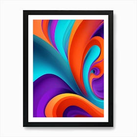 Abstract Colorful Waves Vertical Composition 95 Art Print