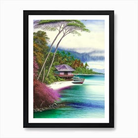 Maluku Islands Indonesia Soft Colours Tropical Destination Art Print