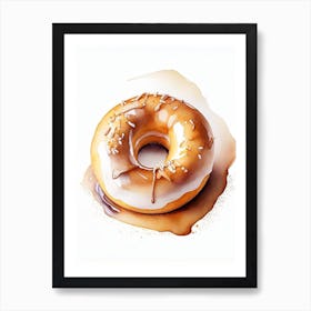 Dulce De Leche Donut Cute Neon 1 Art Print