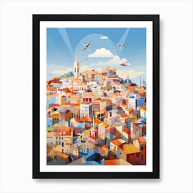 Nice, France, Geometric Illustration 2 Art Print