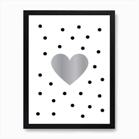 Heart Silver Art Print