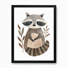 Charming Nursery Kids Animals Raccoon 4 Art Print