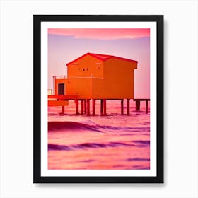 Fort Lauderdale Beach, Florida Pink Beach Art Print