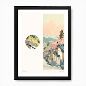 Nara Japan 6 Cut Out Travel Poster Art Print