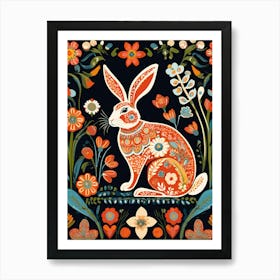 Rabbit In Flowers, 1448 Art Print