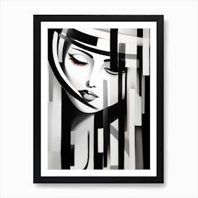 Identity Abstract Black And White 2 Art Print