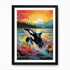 Vivid Surreal Orca Whale Art Print
