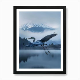 Blue Heron In Flight Art Print