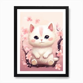 Kawaii Cat Drawings 6 Art Print