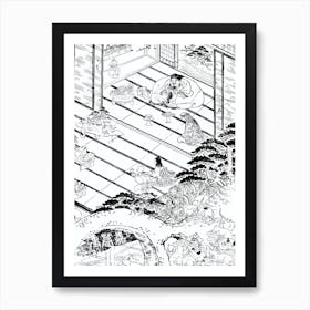 Toriyama Sekien Vintage Japanese Woodblock Print Yokai Ukiyo-e Kakurezato 2 Art Print