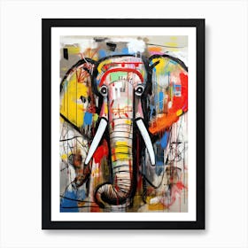 Elephant's Colorful Symphony Art Print