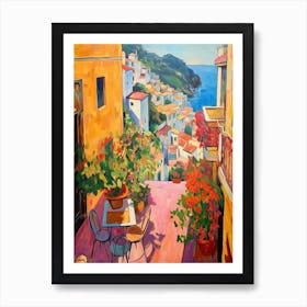 Amalfi Coast Italy 4 Fauvist Painting Art Print
