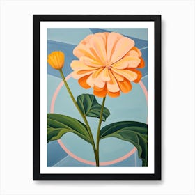 Marigold 1 Hilma Af Klint Inspired Pastel Flower Painting Art Print