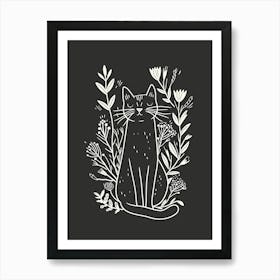 Munchkin Cat Minimalist Illustration 2 Art Print