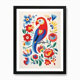 Scandinavian Bird Illustration Parrot 3 Art Print