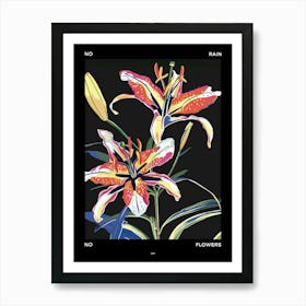 No Rain No Flowers Poster Lily 5 Art Print